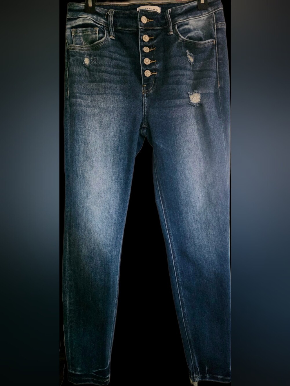Flying Monkey Dark Blue Washed Slim Jeans
